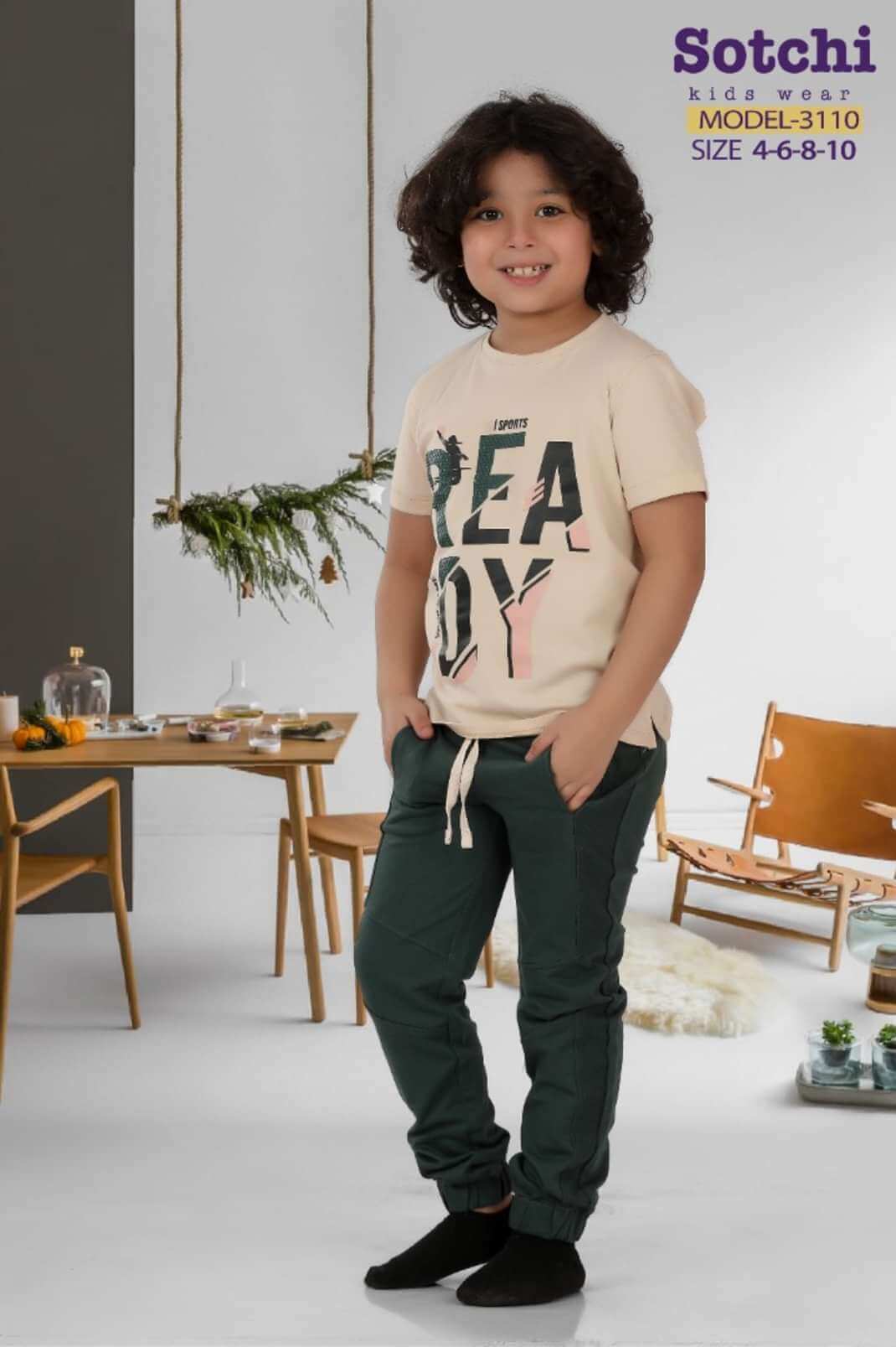 طقم بجامة صيفي ولادي كود 3110